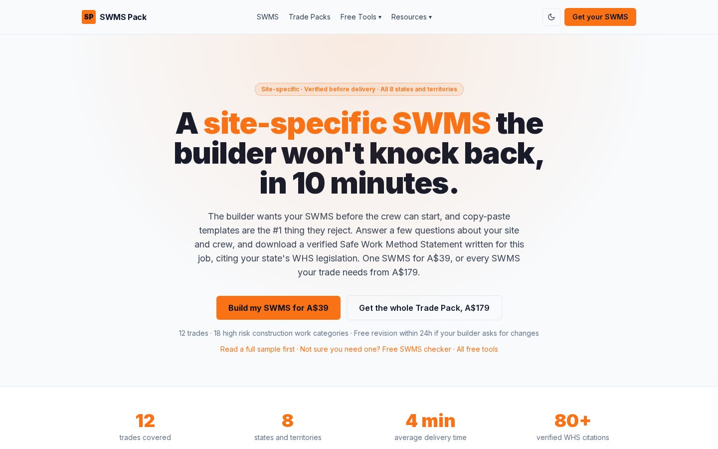 SWMS Pack Homepage
