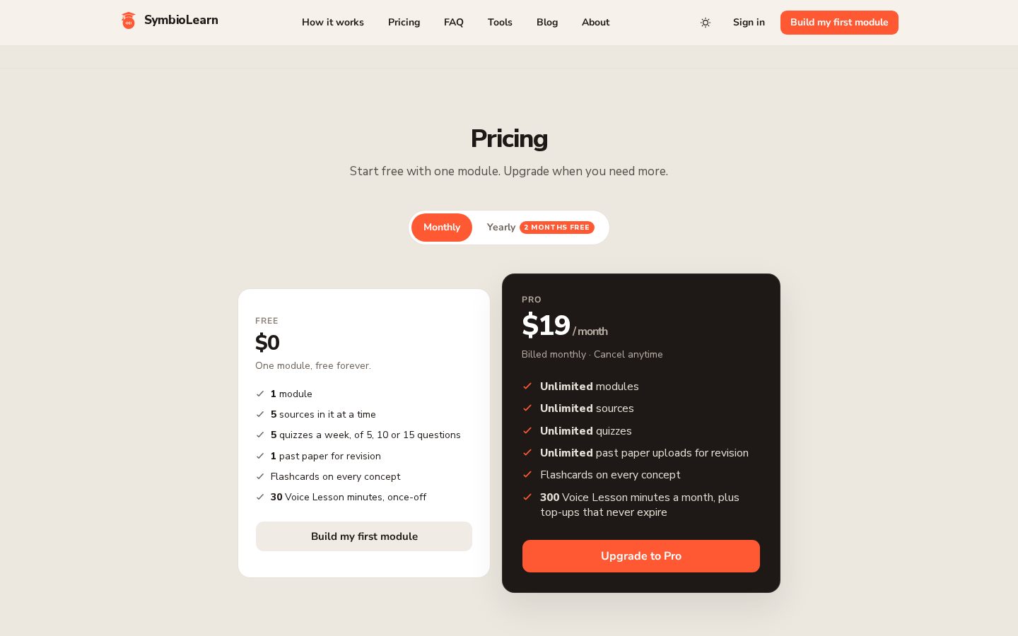 SymbioLearn Pricing