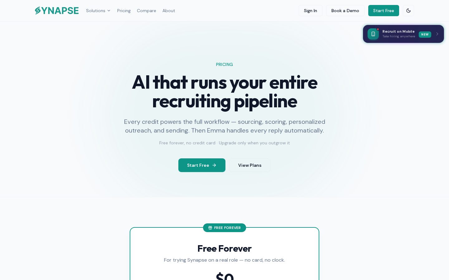 Synapse Hire Pricing