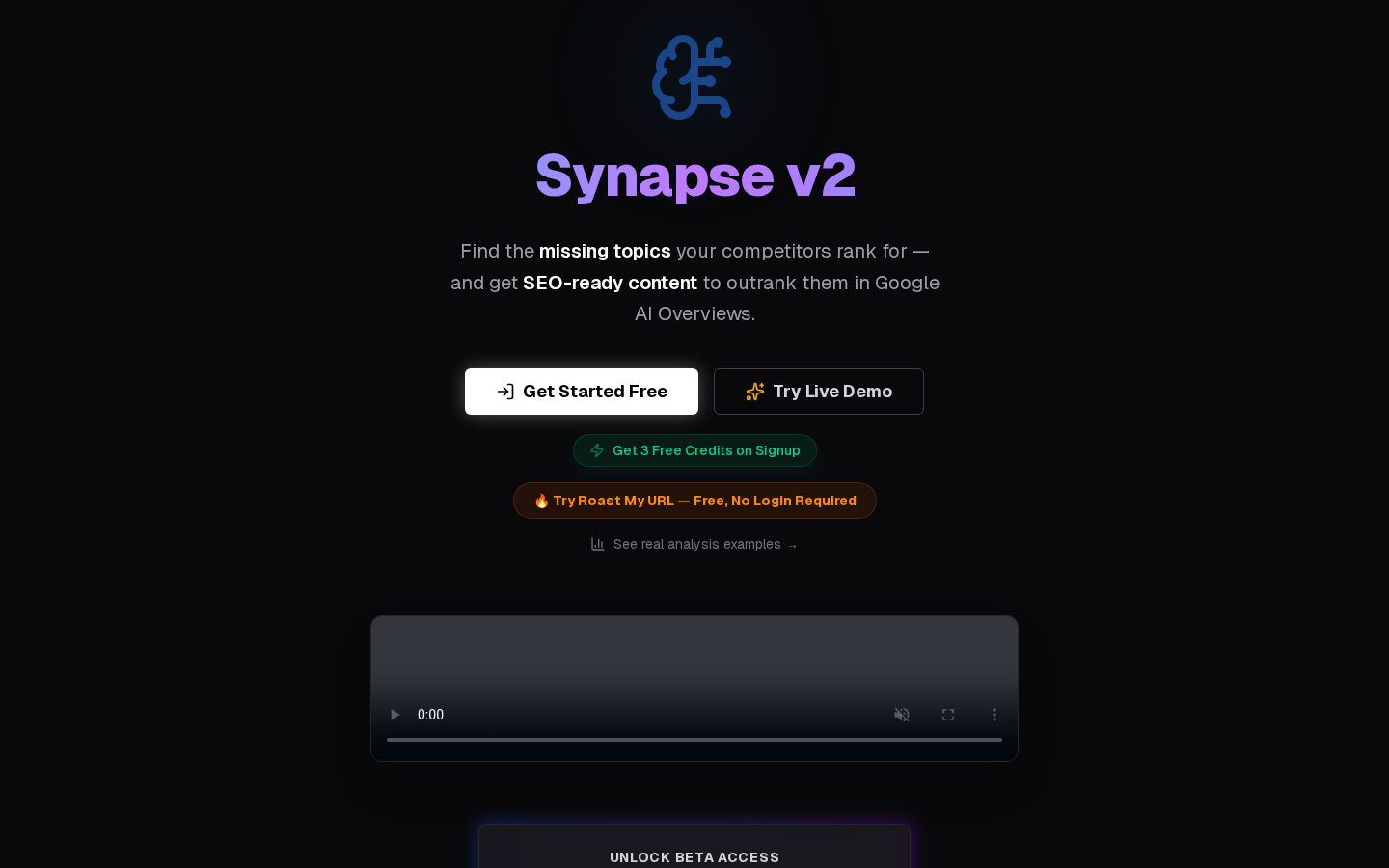 Synapse SEO Homepage