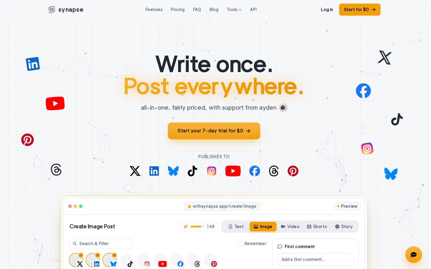 Synapse Social Homepage