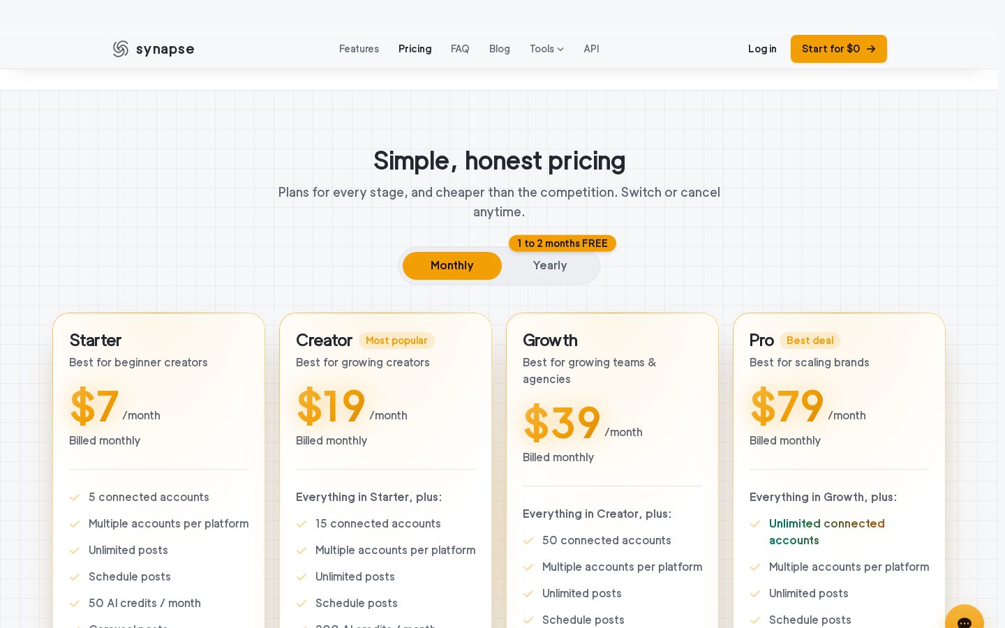 Synapse Social Pricing