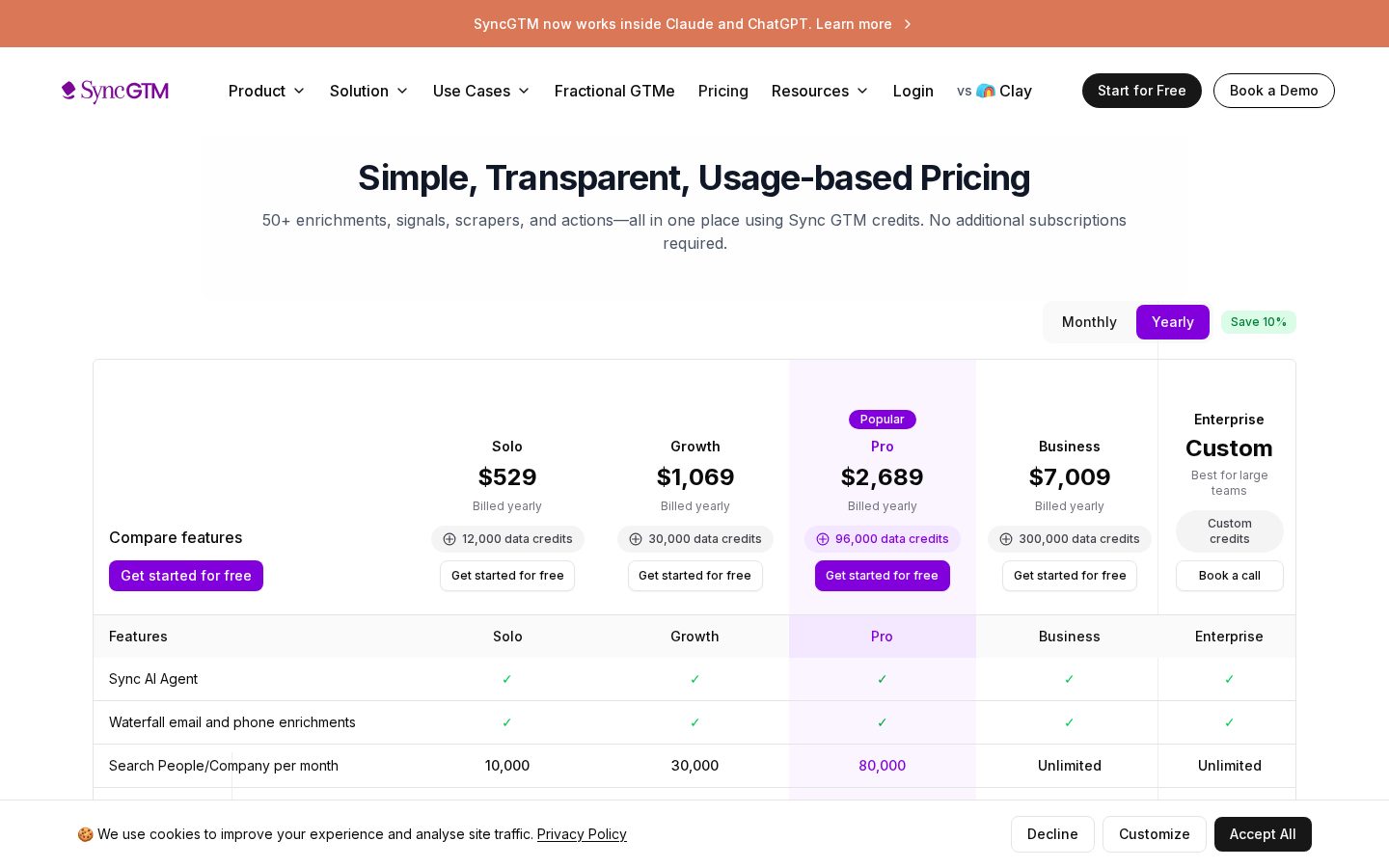SyncGTM Pricing