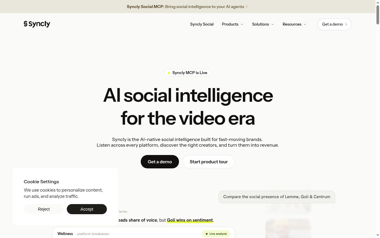 Syncly homepage