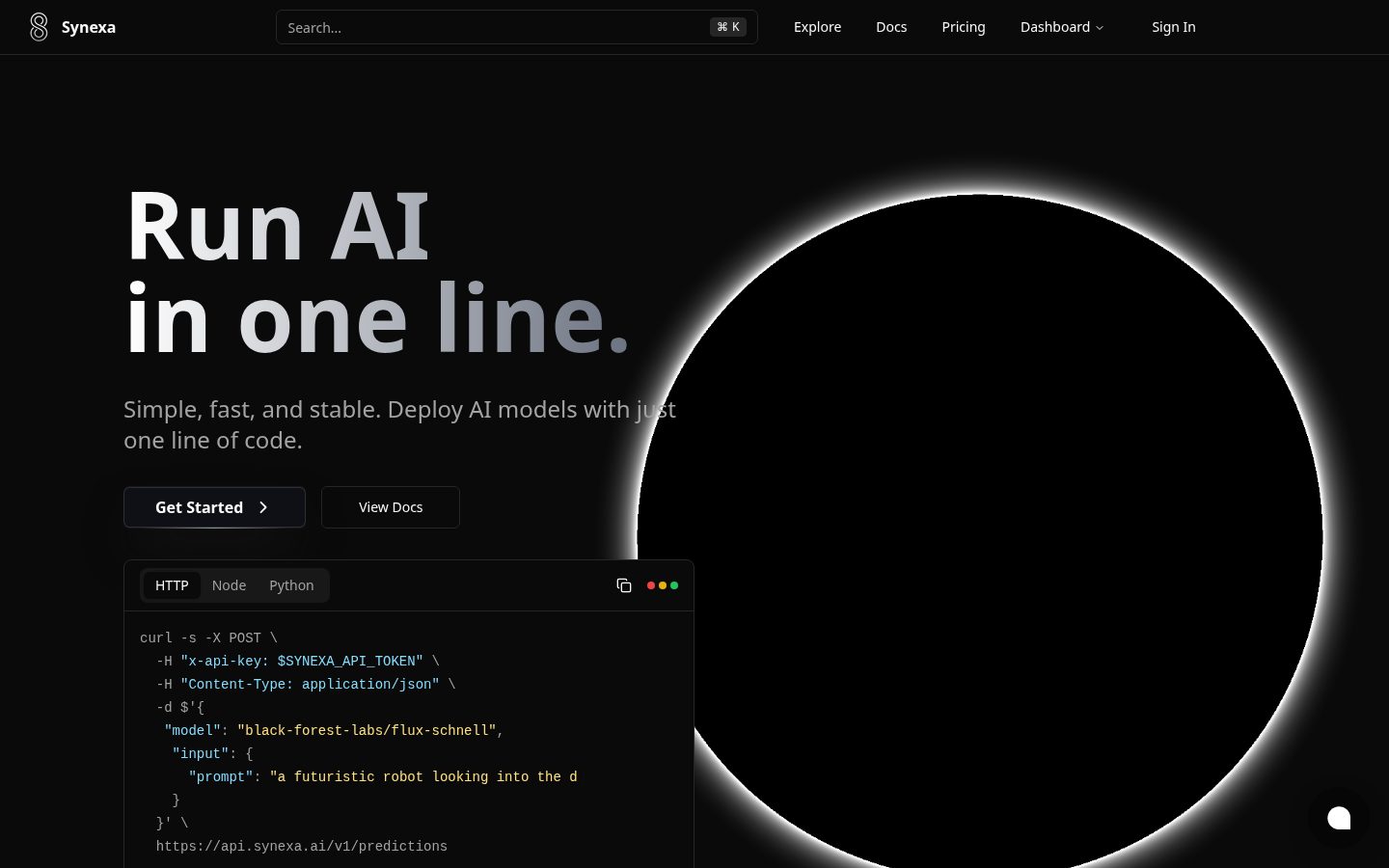 Synexa AI Homepage