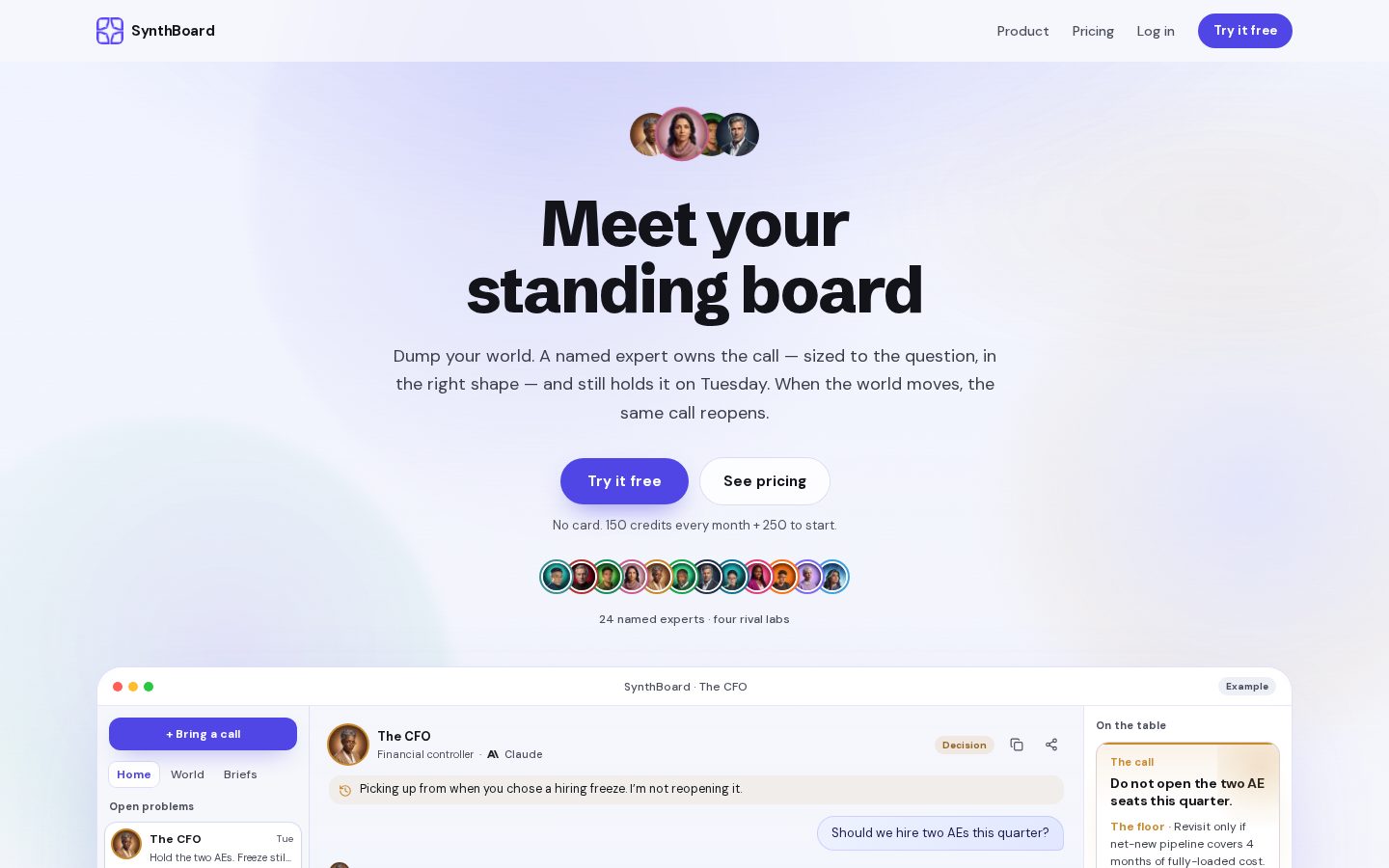SynthBoard.ai Homepage