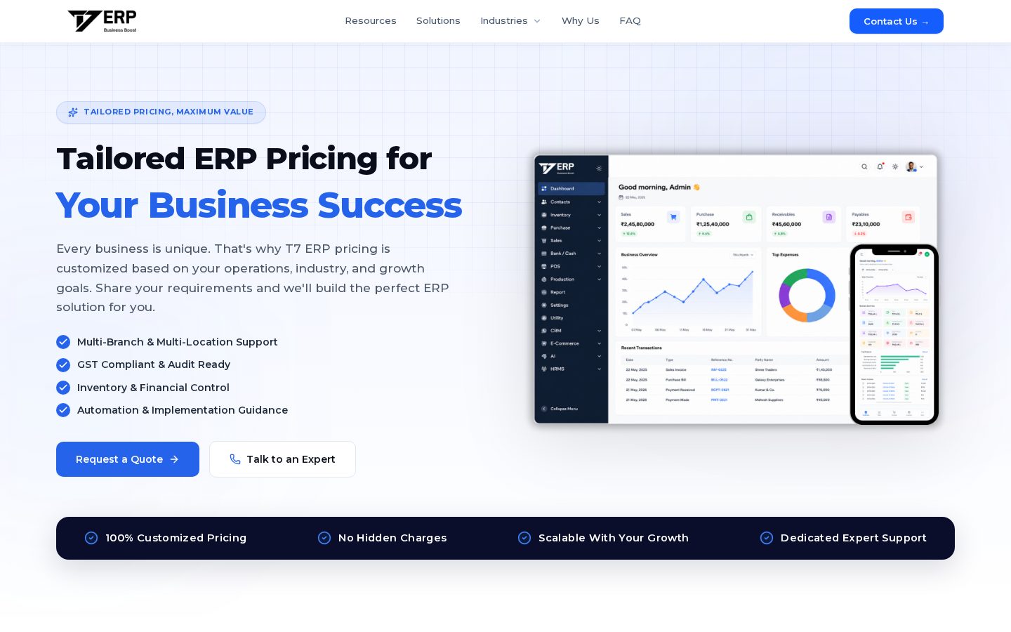T7 ERP Pricing