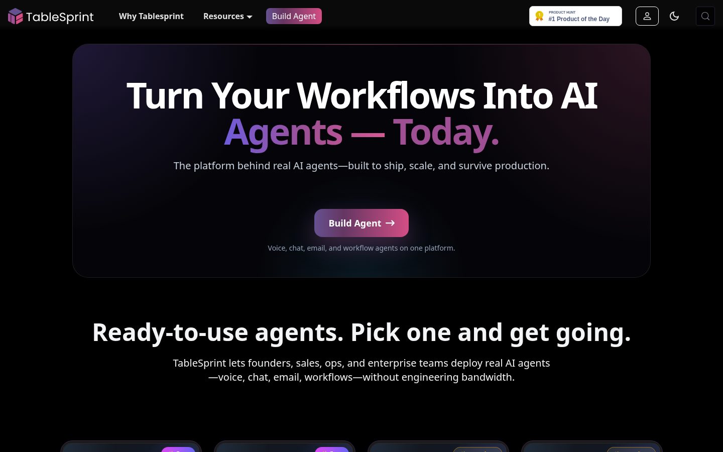 TableSprint Homepage