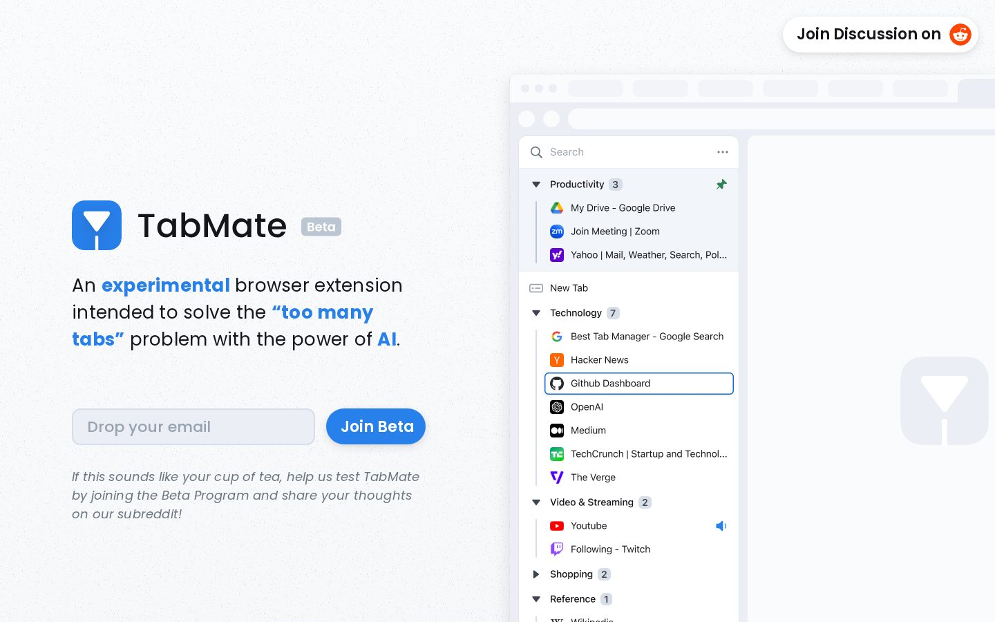 TabMate Homepage