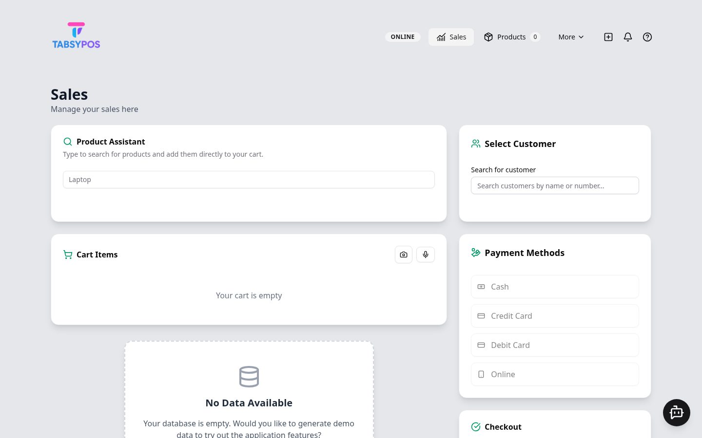 TabsyPOS Homepage