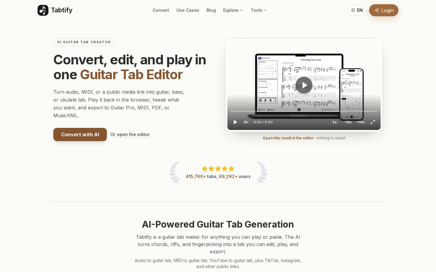 Tabtify Homepage