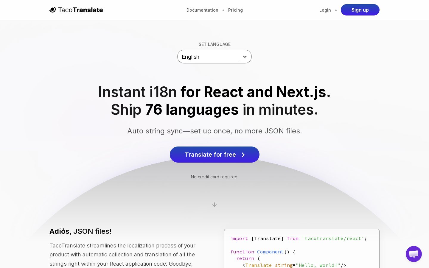 TacoTranslate Homepage