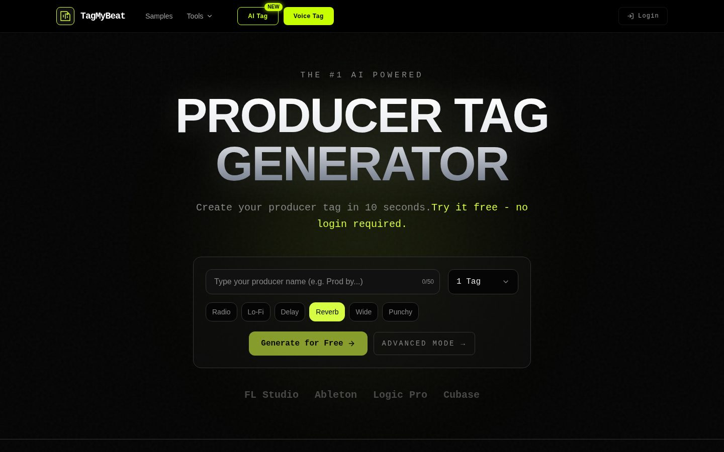 TagMyBeat Homepage
