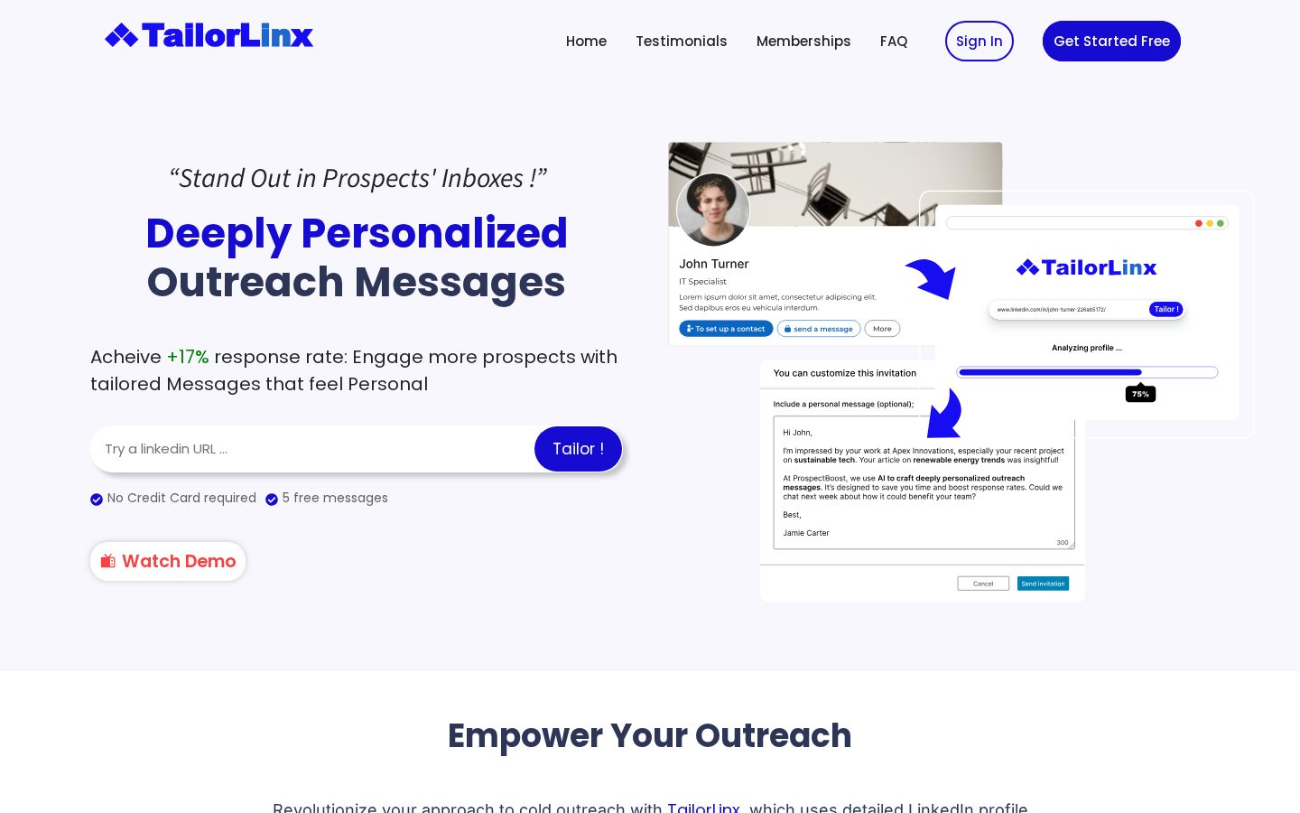 TailorLinx Homepage
