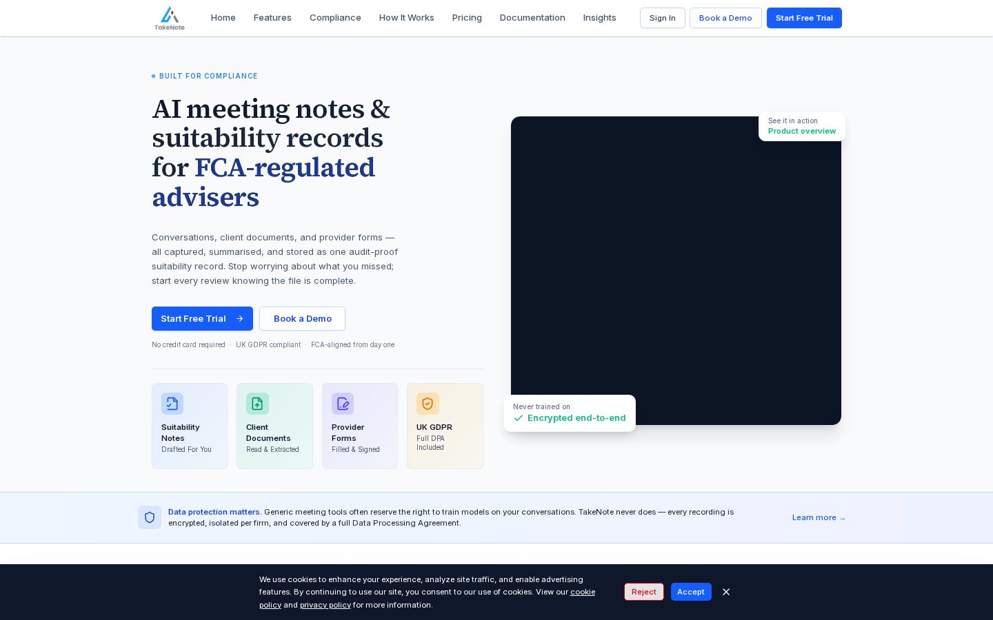 TakeNote Homepage