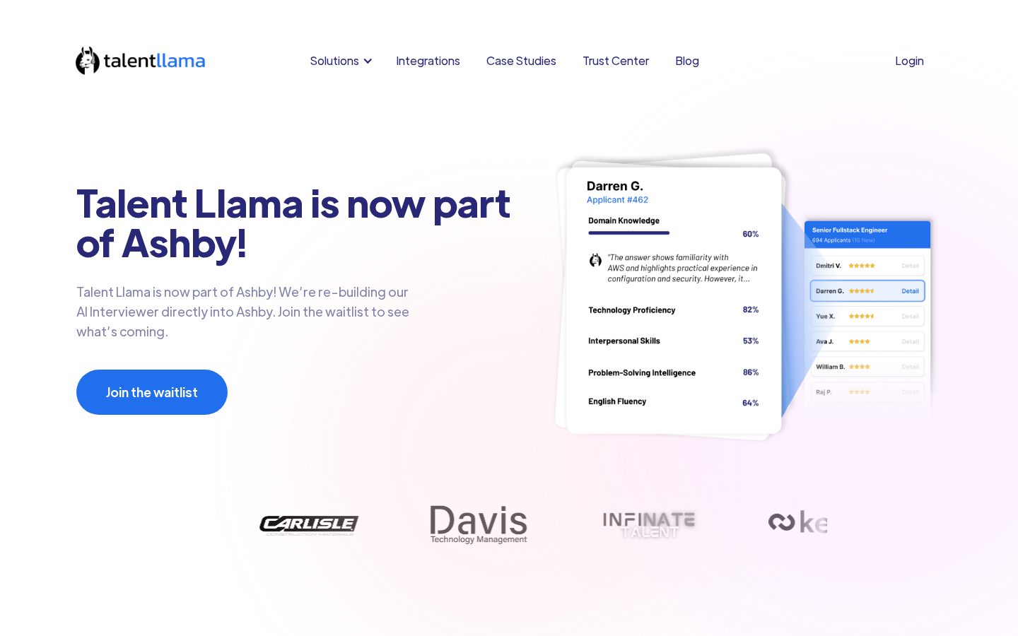 Talent Llama Homepage