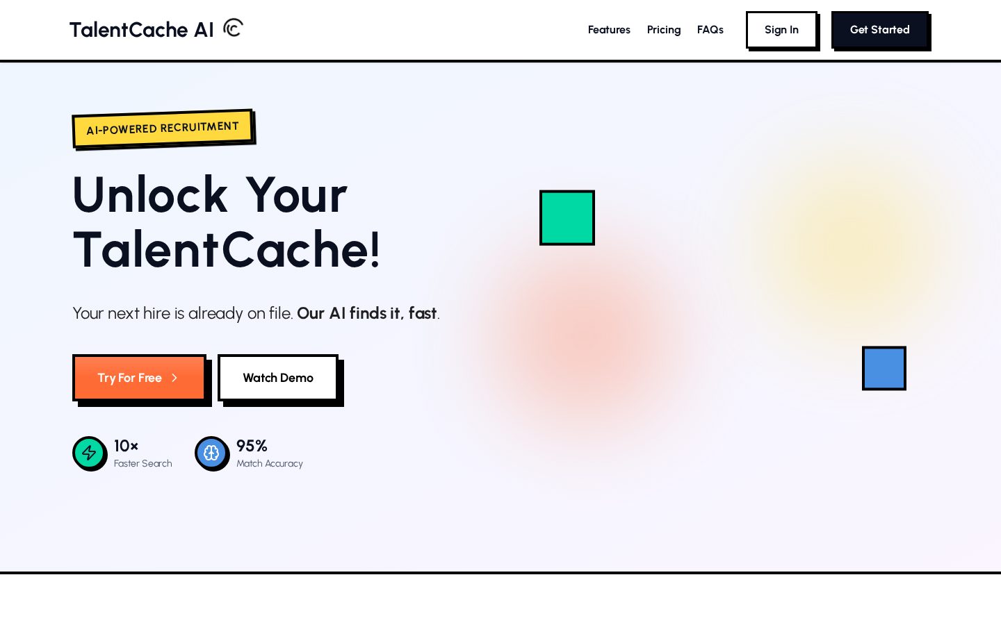 TalentCache AI Homepage
