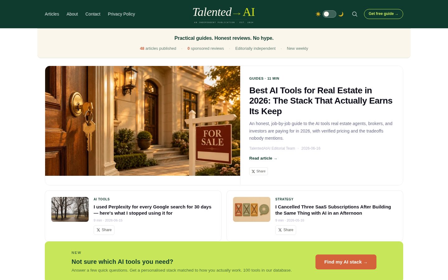 TalentedAtAI Homepage
