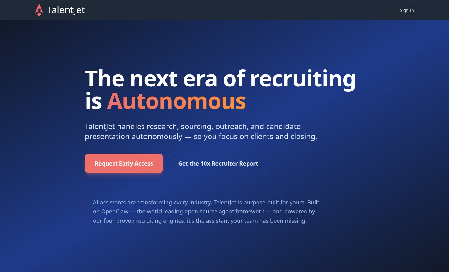 TalentJet Homepage
