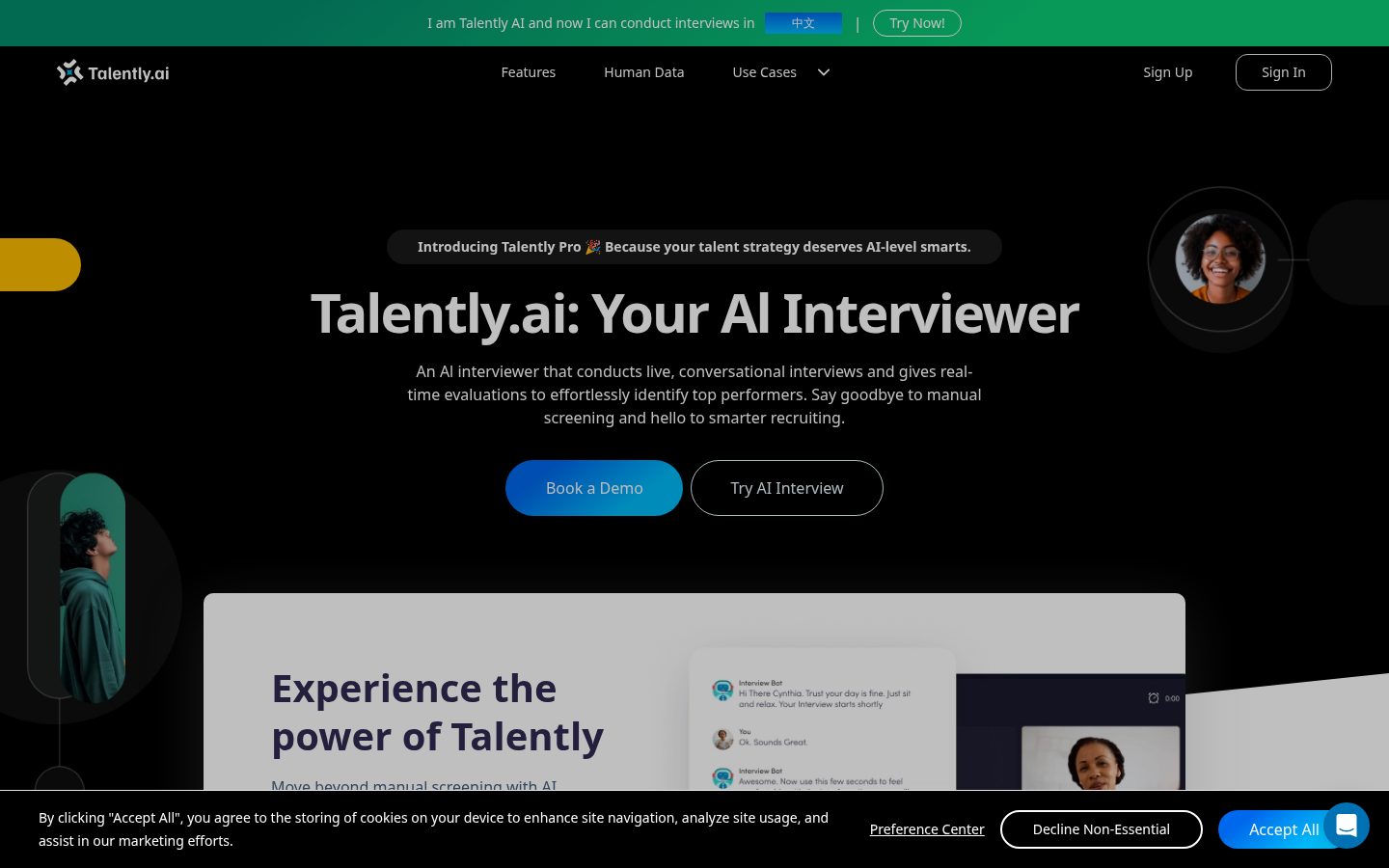 Talently.ai Homepage