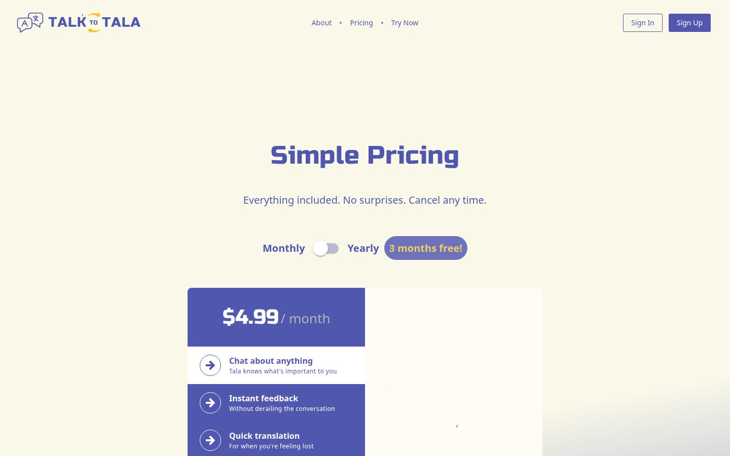 Talk to Tala Pricing