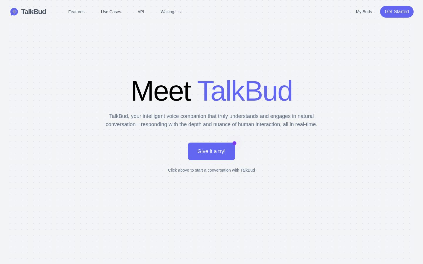 TalkBud Homepage