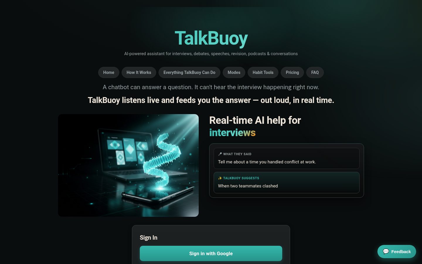 TalkBuoy Homepage