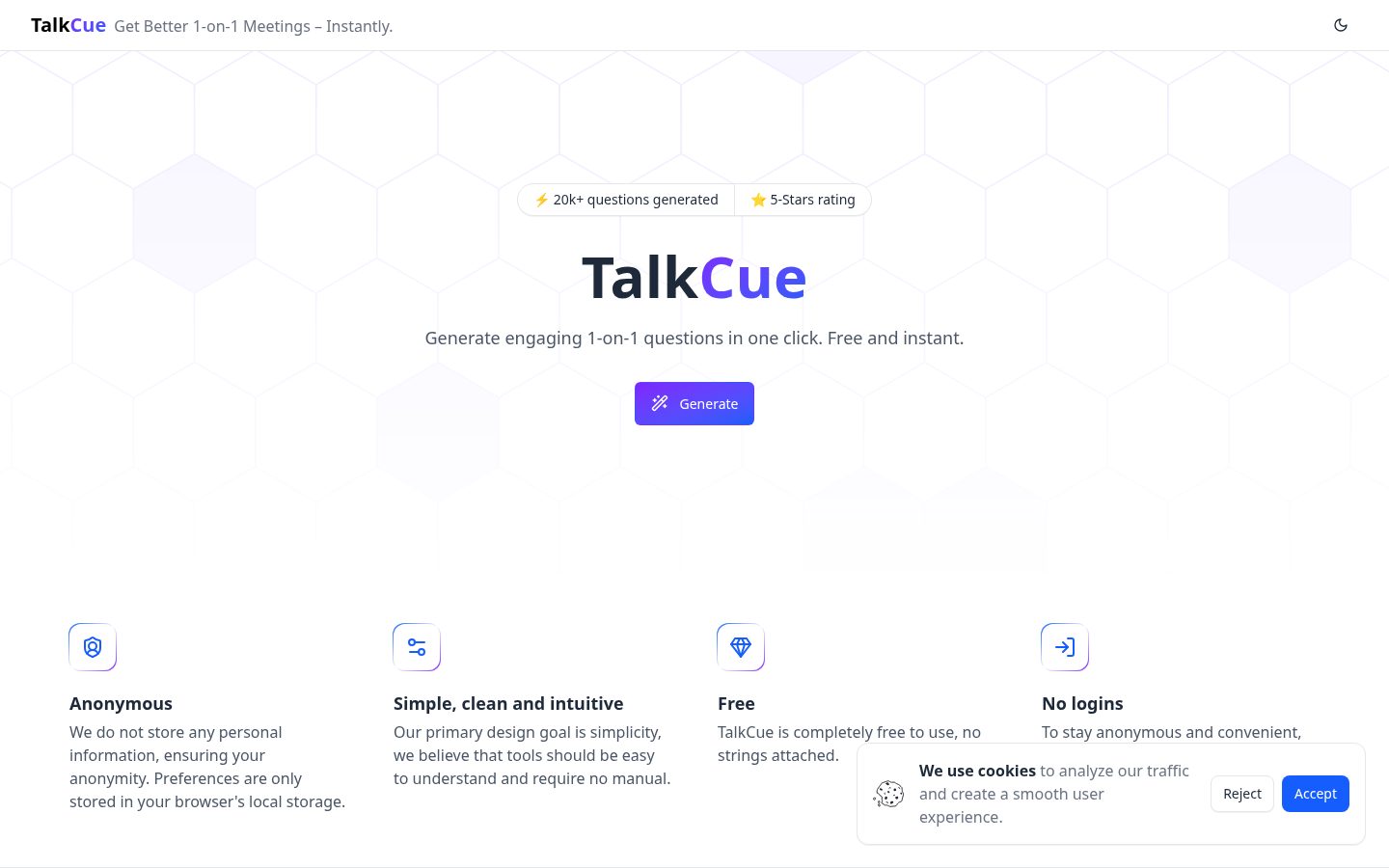 TalkCue Homepage