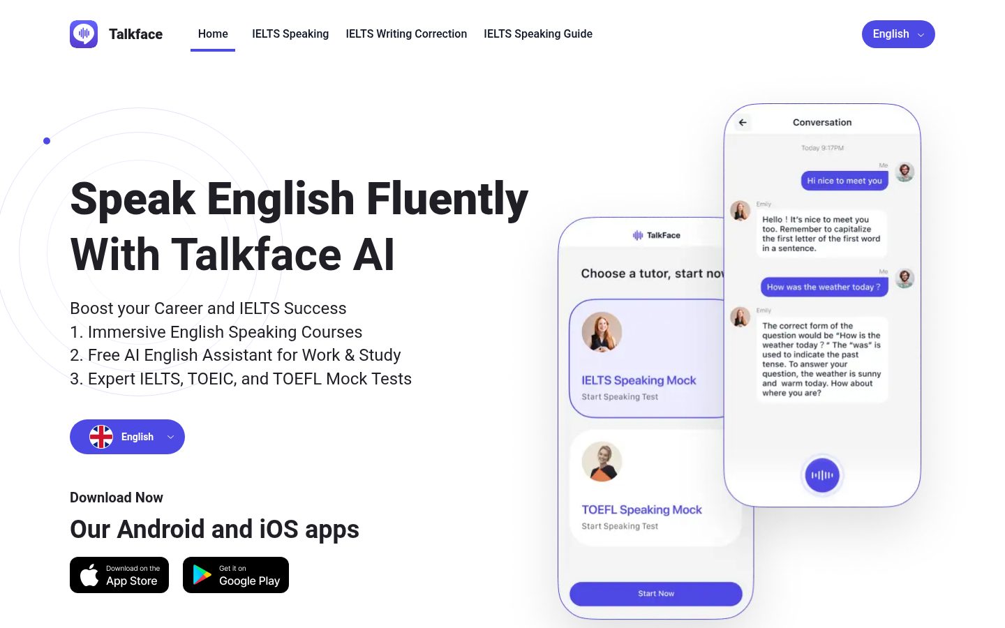 Talkface Homepage