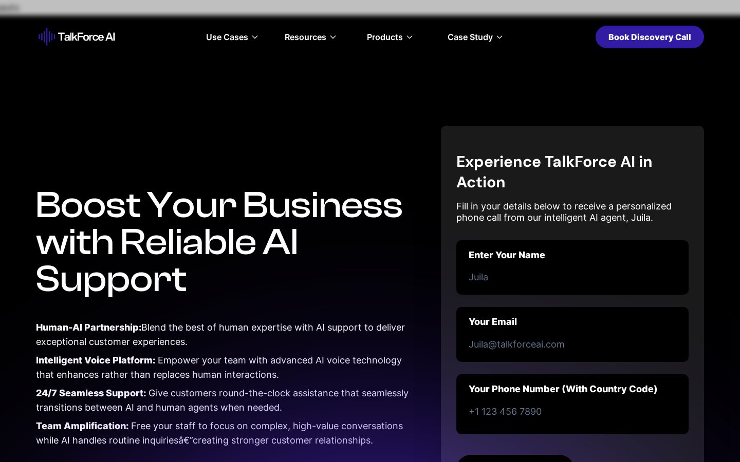 TalkForce AI Homepage