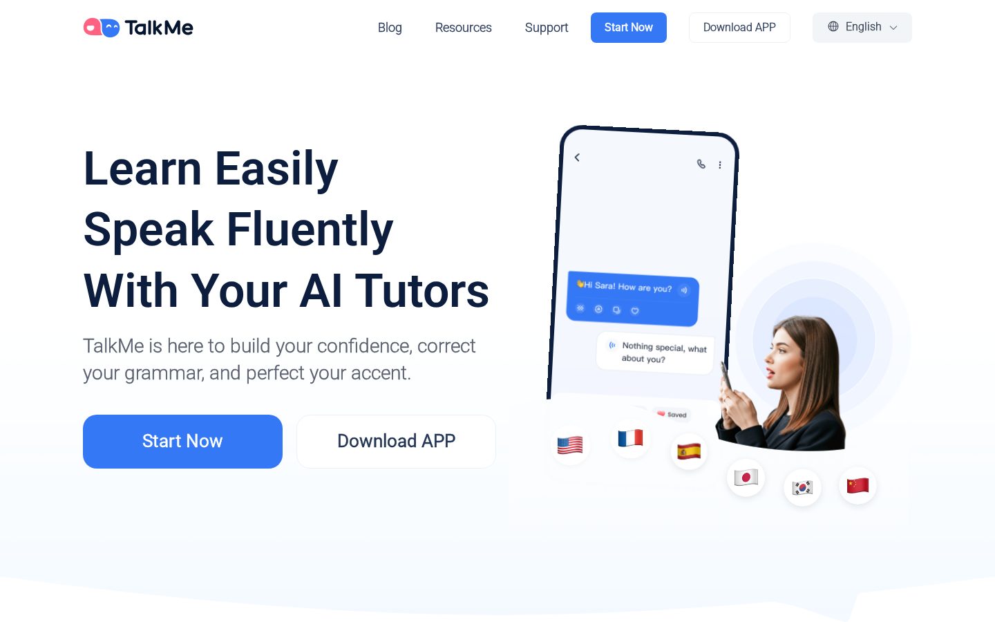 TalkMe AI Homepage