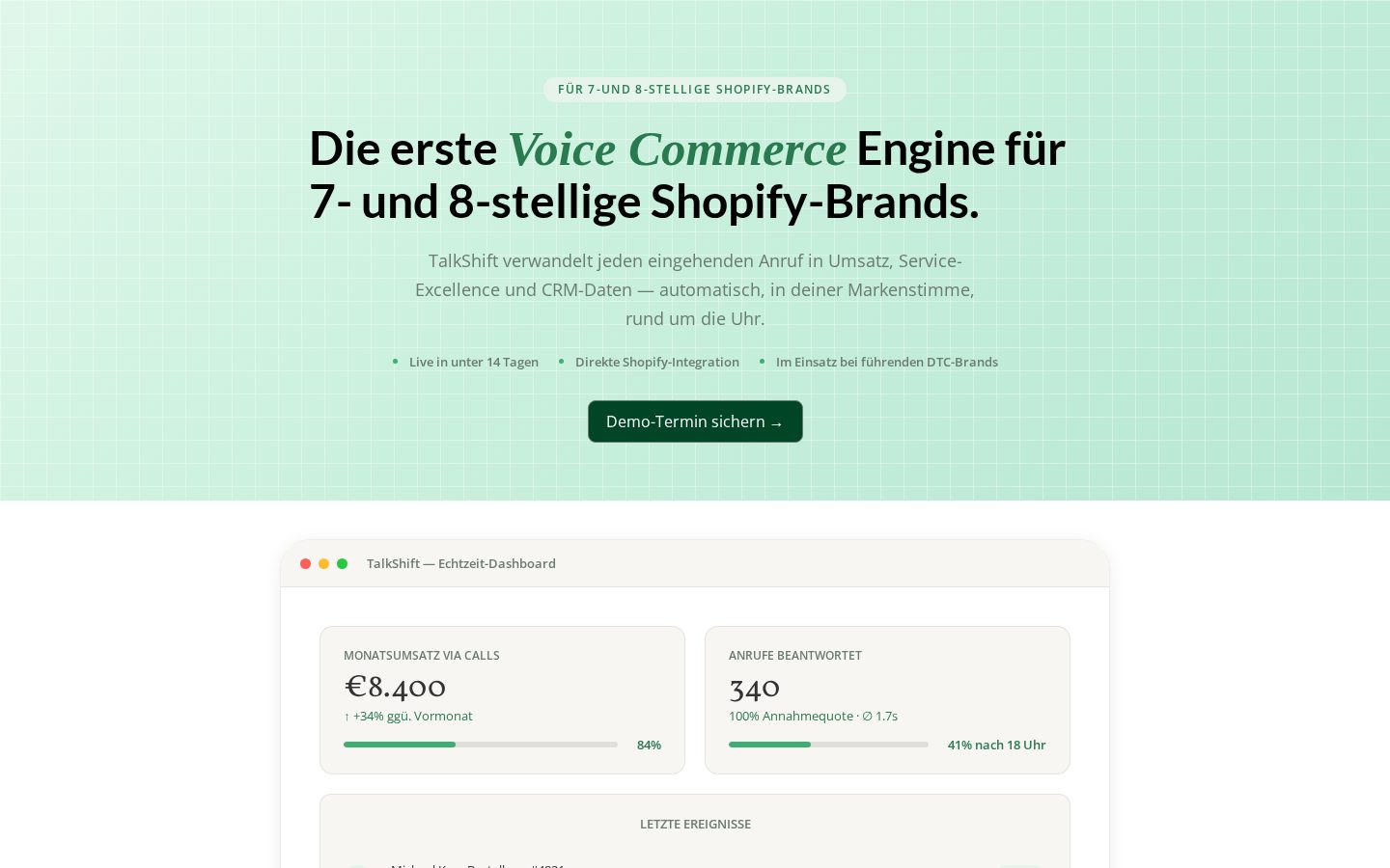 TalkShift Homepage