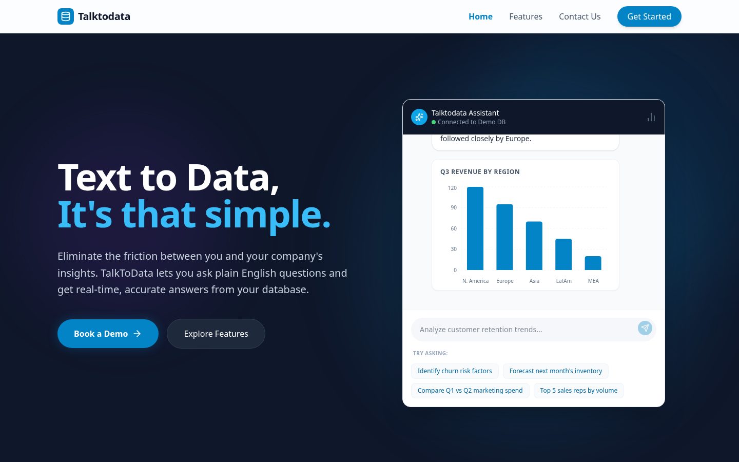 TalktoData Homepage