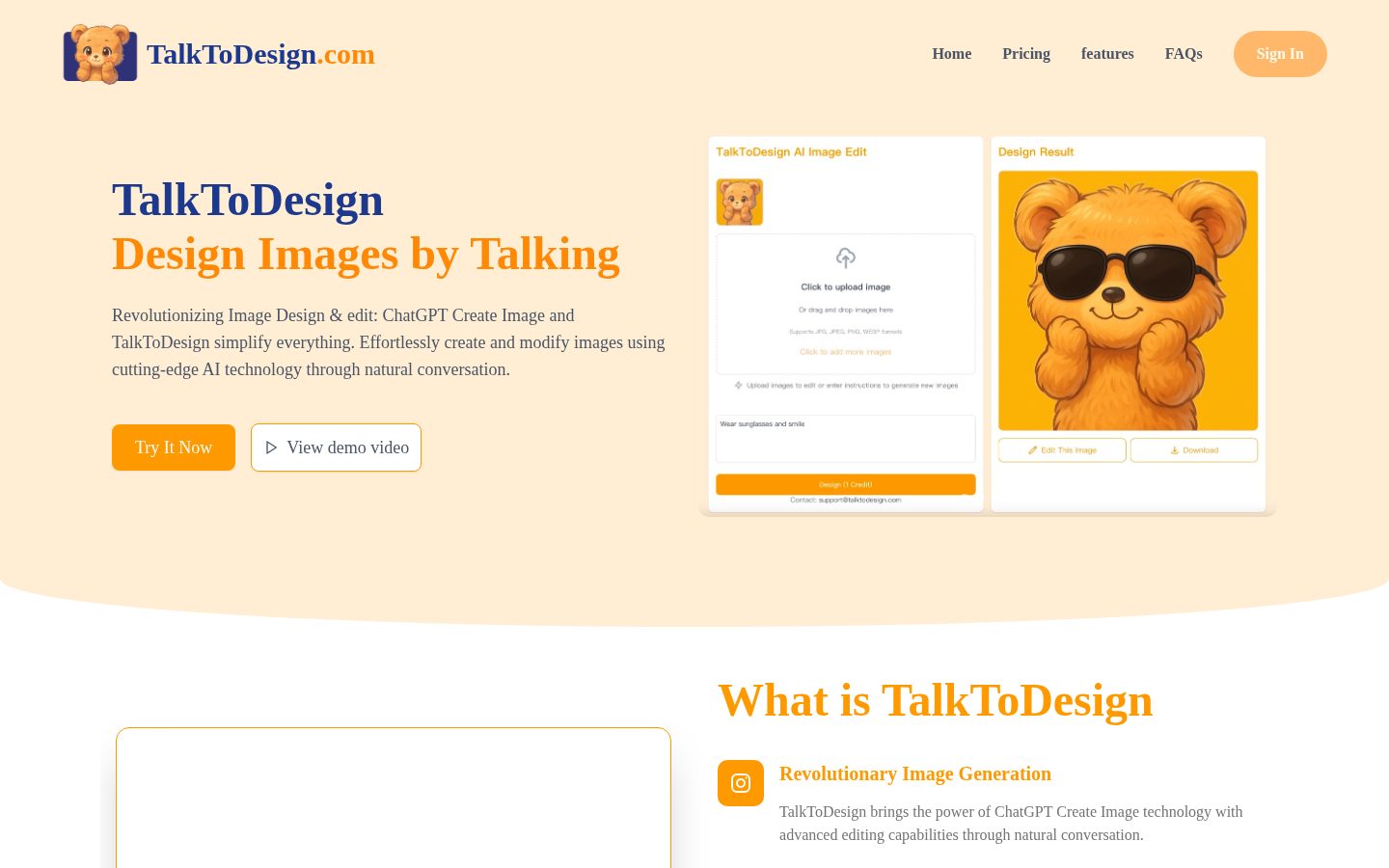 TalkToDesign Homepage