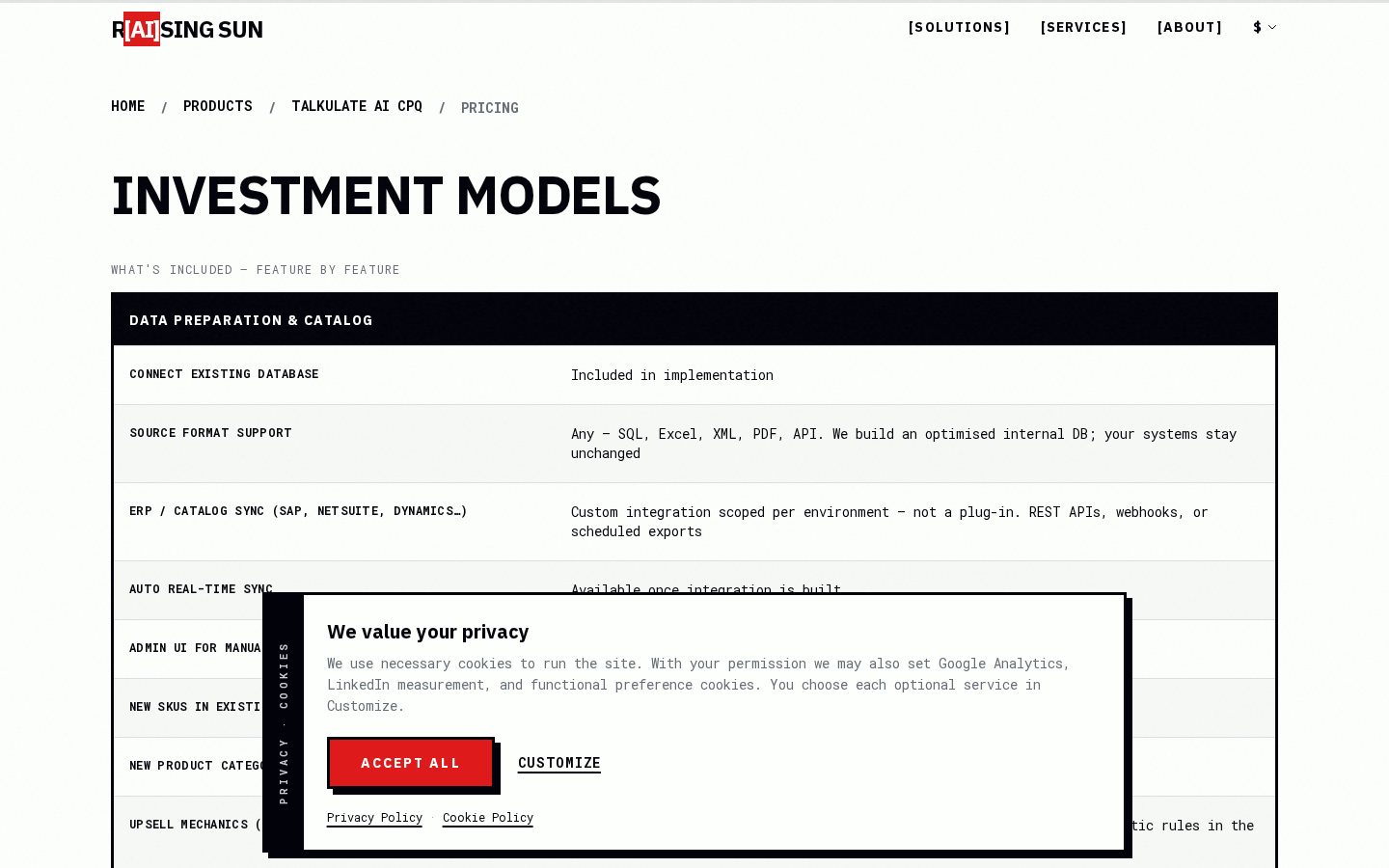 Talkulate AI CPQ Pricing