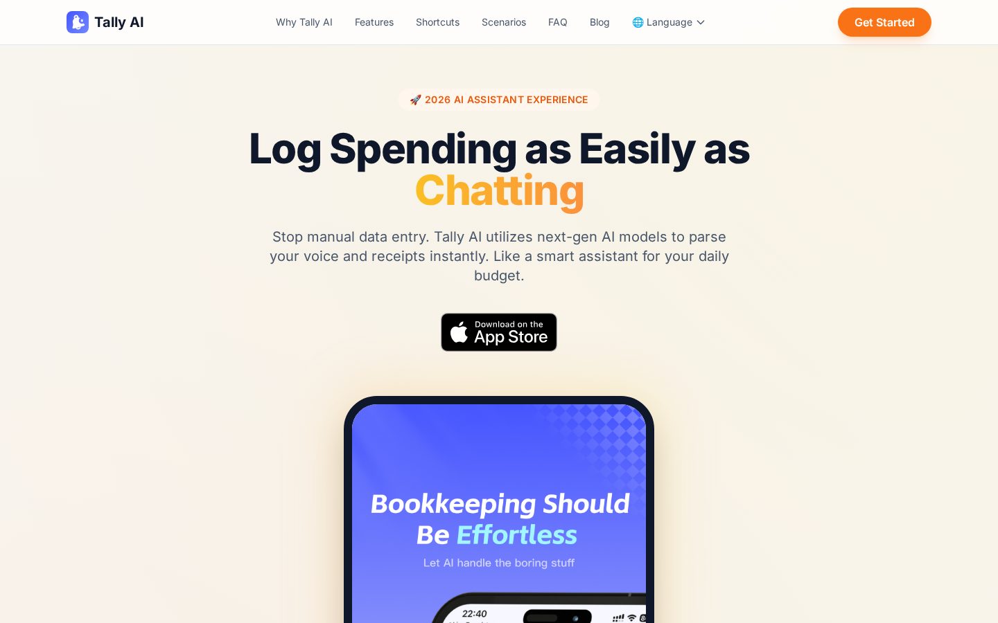 Tally AI Homepage