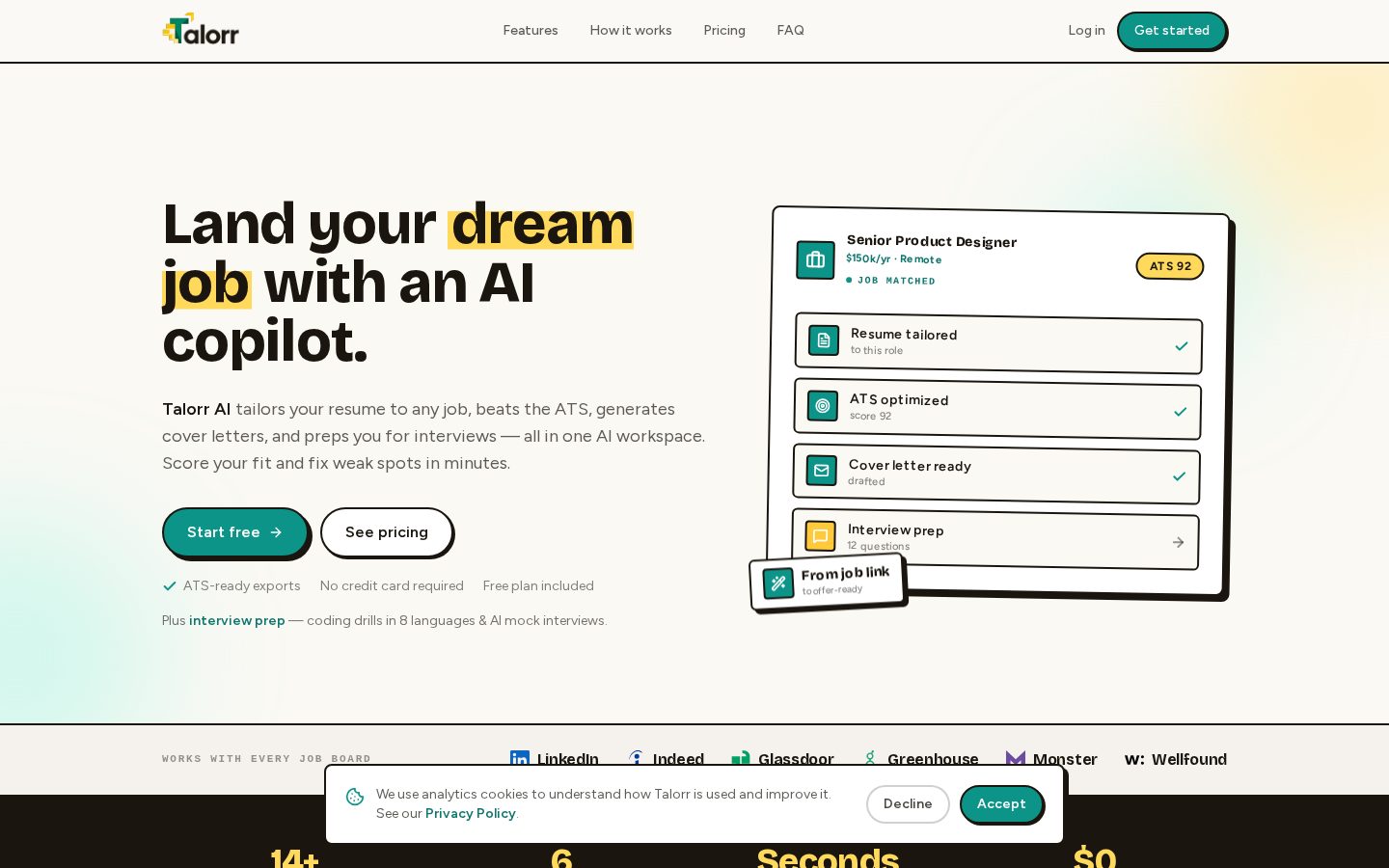 Talorr AI Homepage