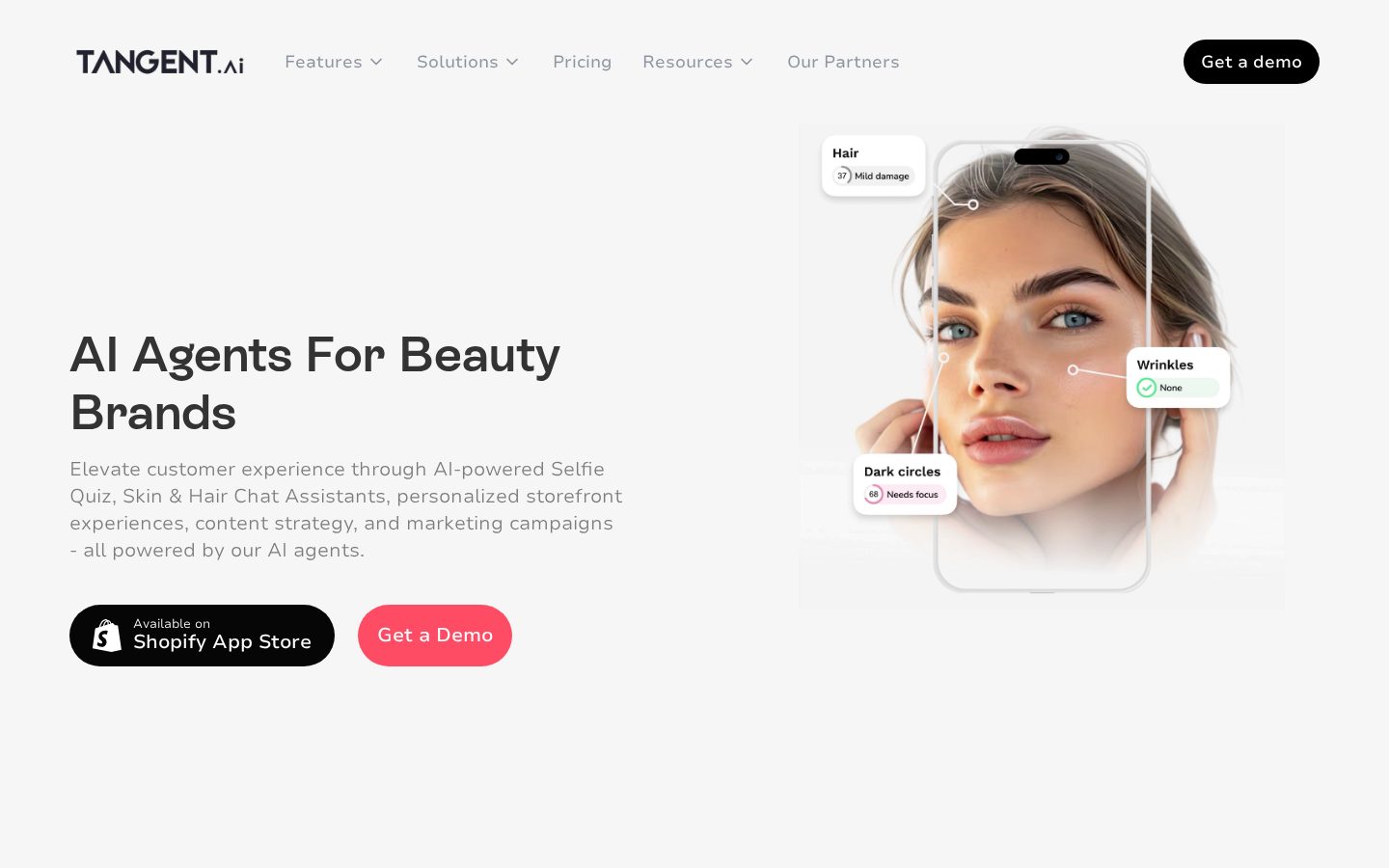 Tangent AI Homepage