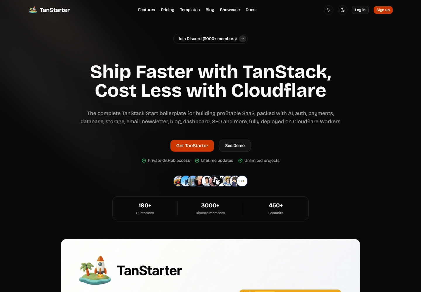 TanStarter homepage