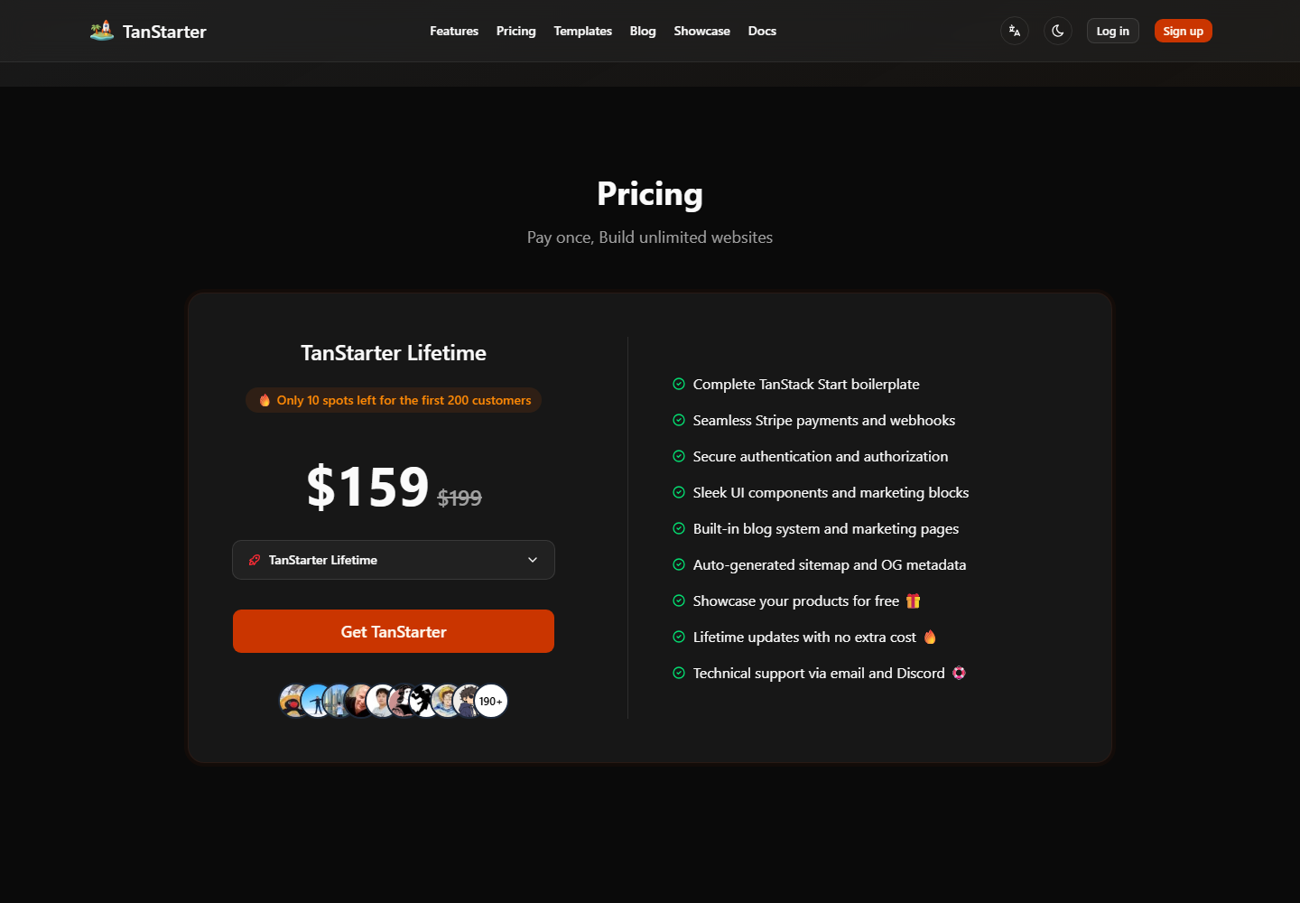 TanStarter pricing