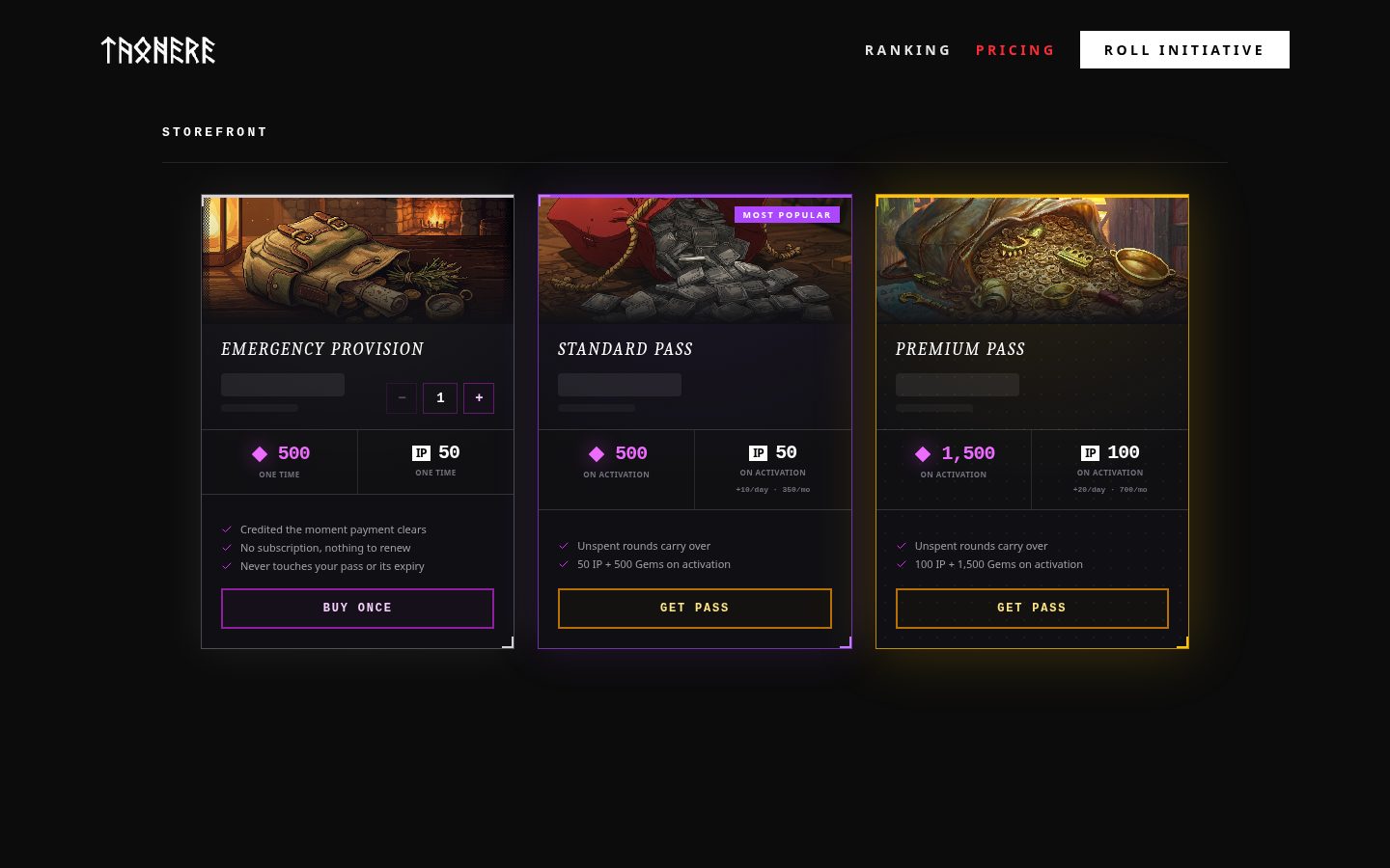 Taonere Pricing