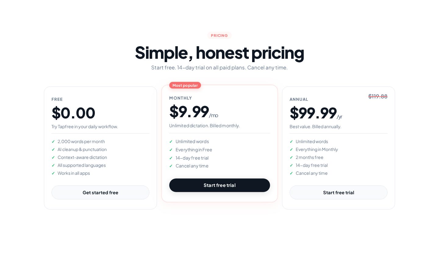 Tapfree for Chrome Pricing