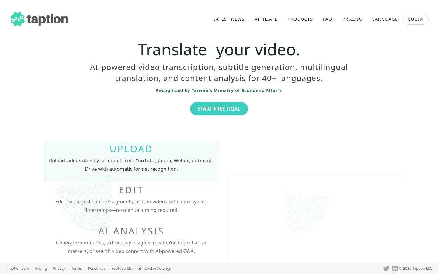 Taption Homepage