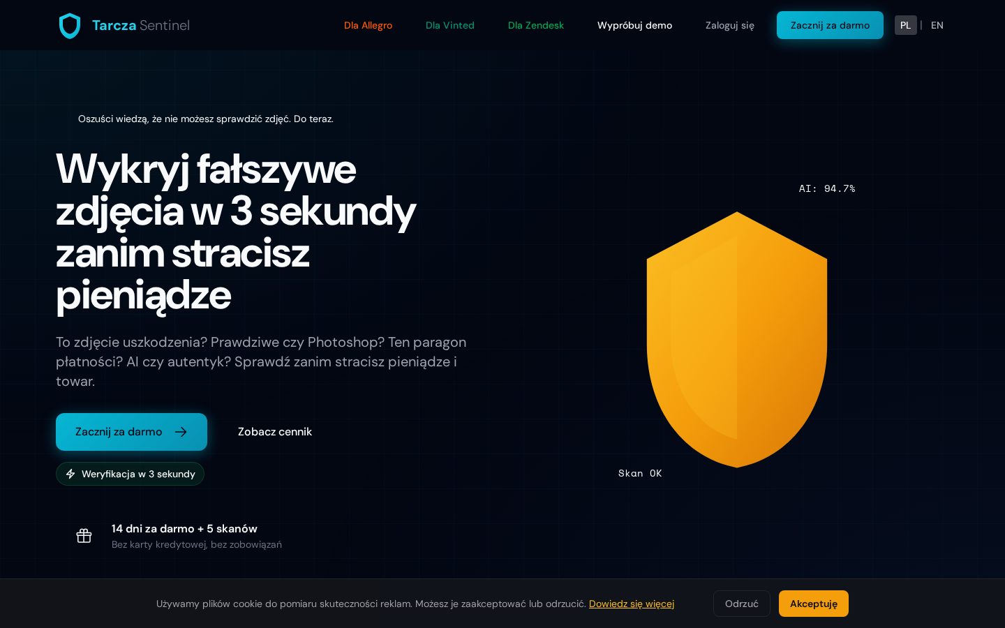 Tarcza Sentinel Homepage