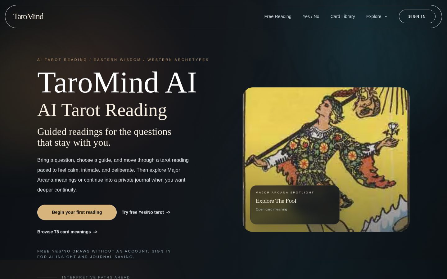 TaroMind AI Homepage