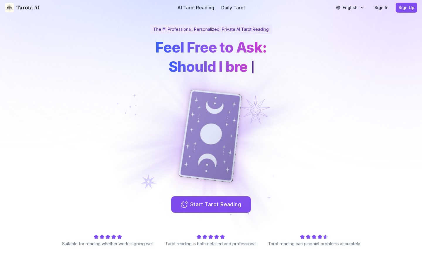 Tarota AI Homepage