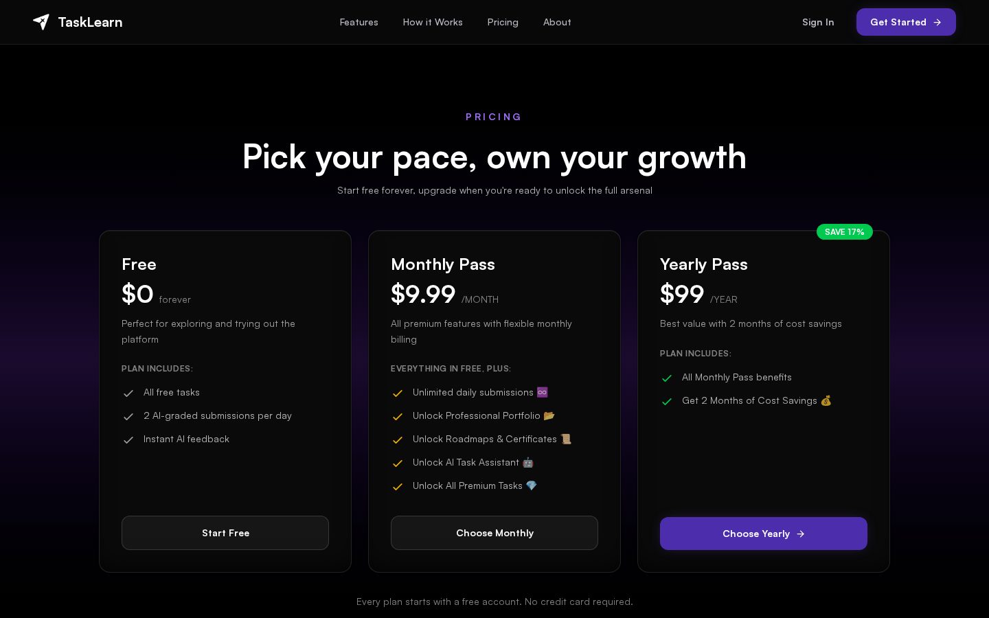 TaskLearn Pricing