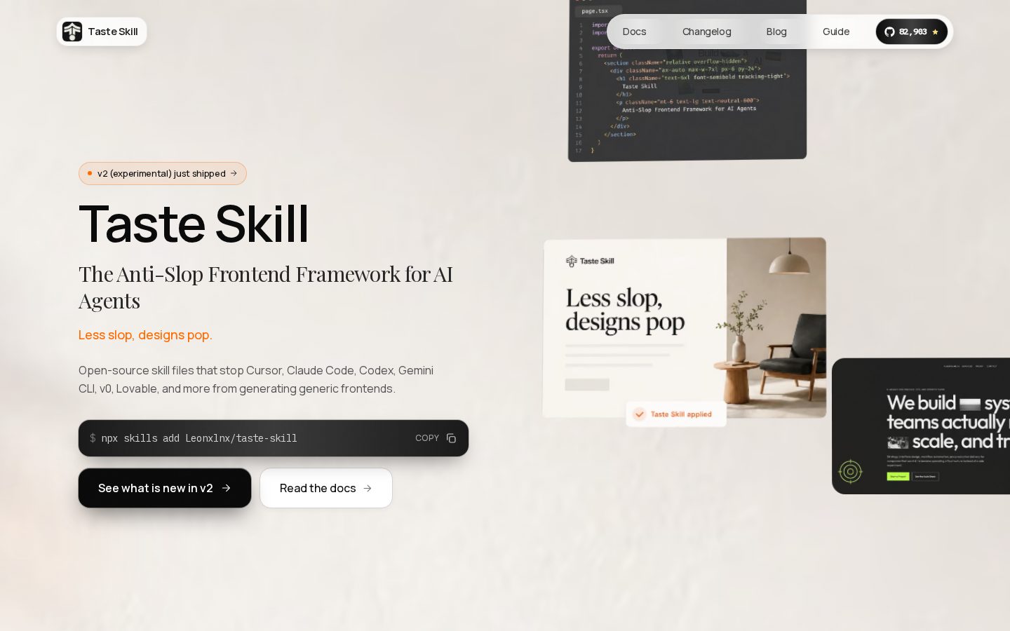 Taste Skill Homepage