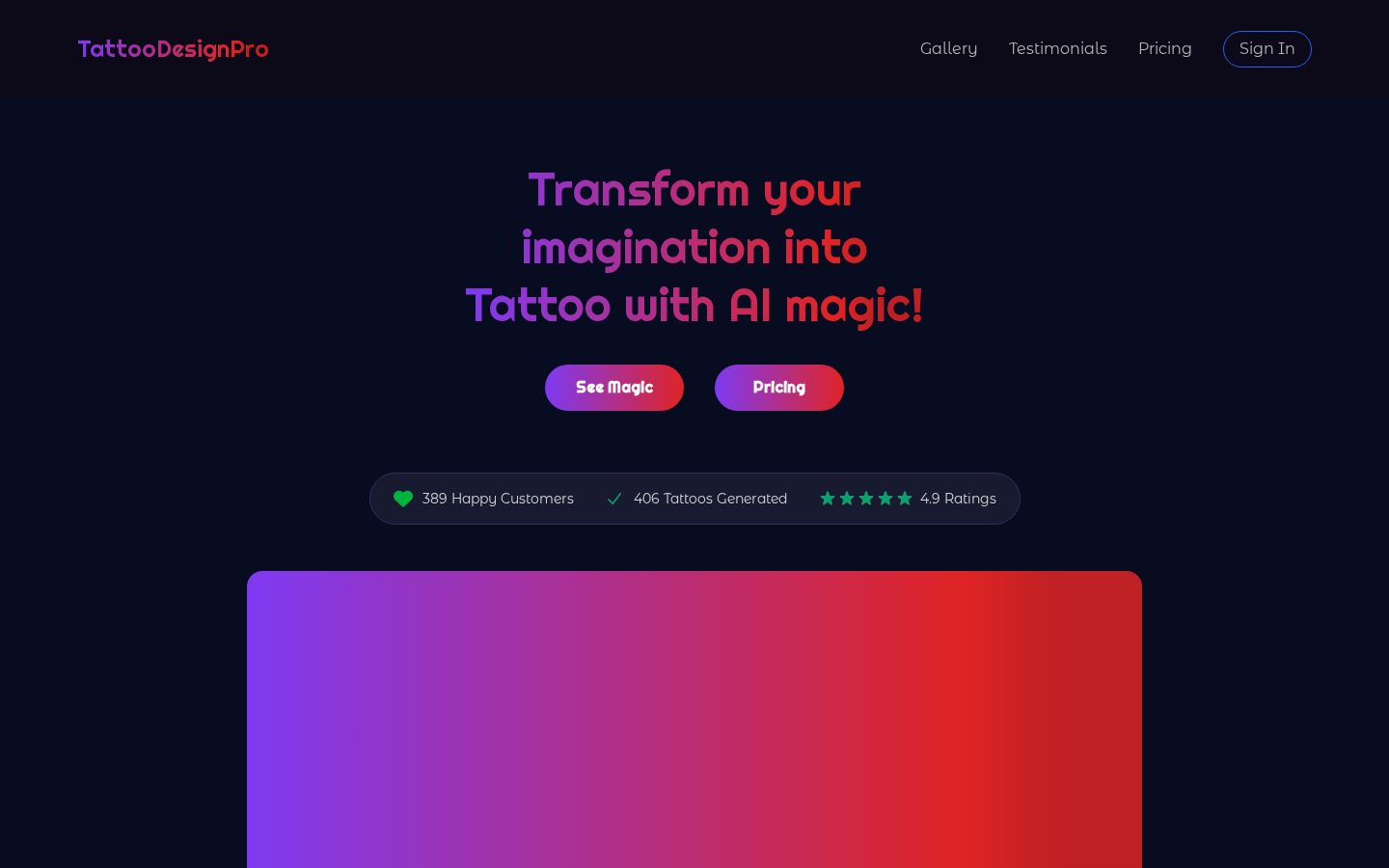 TattooDesignPro Homepage