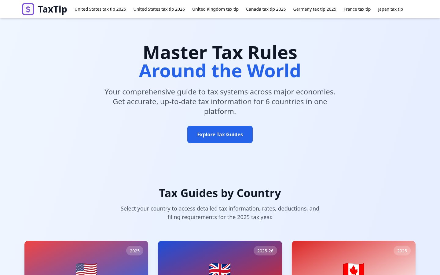 TaxTip.ai Homepage